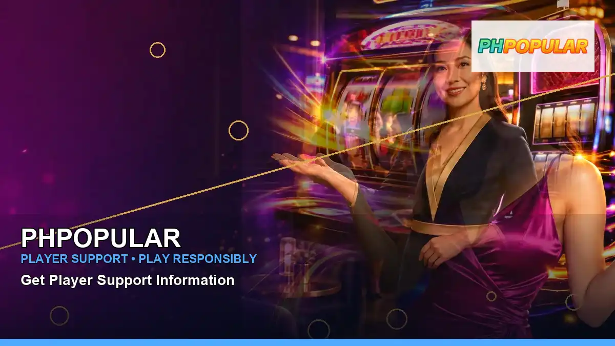 PHPOPULAR lounge VIP casino rewards featuring an adult Filipina casino host with a right-framed composition