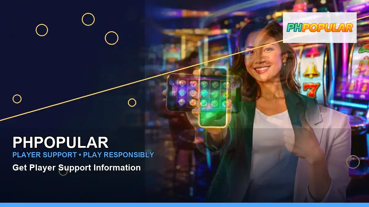 PHPOPULAR VIP casino rewards featuring an adult Filipina casino host with a right-framed composition