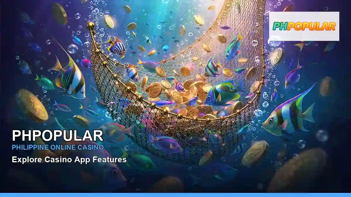 PHPOPULAR casino fishing games in a bountiful catch scene for the PHPOPULAR brand search, casino access, games, account help