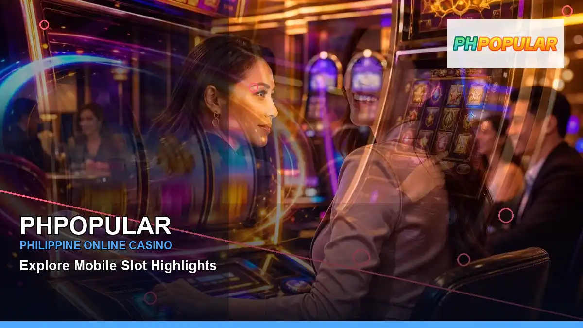 PHPOPULAR fruit reels online slot games featuring an adult Filipina casino host with a left-diagonal composition